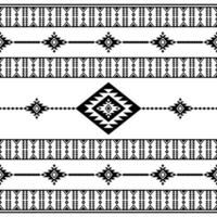sömlös etnisk rand mönster. inföding traditionell illustration design för textil. aztec stam- stil. svart och vit Färg. vektor