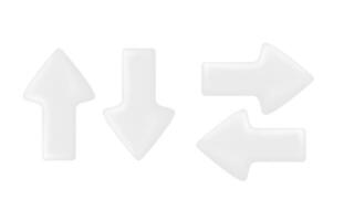 Weiß Pfeile Clip Art isoliert auf Weiß Hintergrund. 3d Vektor Element