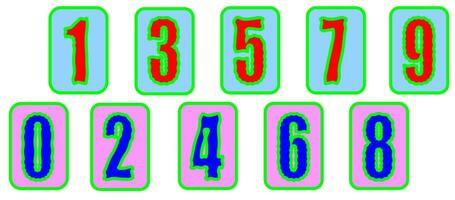 einstellen von bunt Mathematik Zahlen zum Kinder Lernen zu Anzahl Vektor eps10