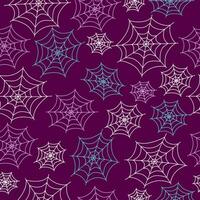 Spinne Netz. Vektor nahtlos Muster. Muster Halloween Symbole im Gekritzel Stil. traditionell Urlaub Bilder. Design zum Textilien, Verpackung, isoliert Hintergrund.