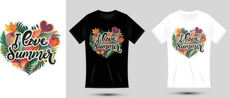 vektor t-shirt design av färgrik och vibrerande typografi jag kärlek sommar