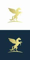 Luxus elegant golden Pegasus Logo Vektor