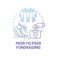 Symbol für Peep-to-Peer-Fundraising-Konzept. Wohltätigkeitsveranstaltung abstrakte Idee dünne Linie Abbildung. Wachstum der Unterstützerbasis. Online-Kampagne. Spendenseiten. Vektor isolierte Umriss-Farbzeichnung