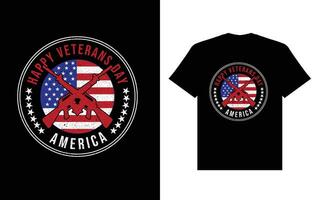 Lycklig veteraner dag Amerika t skjorta design, veteraner dag USA t skjorta design. vektor