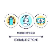 väte lagring koncept ikon. högtrycksgastankar. källa till ekologisk energikälla abstrakt idé tunn linje illustration. vektor isolerad kontur färg ritning. redigerbar stroke