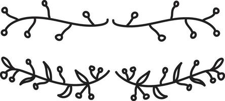 hand dragen prydnad delare samling, hand dragen ClipArt, gränser ClipArt design element, klotter avdelare, hand dragen linje gränser, blad design, årgång ornament, dekoration element vektor