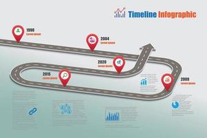 Business-Roadmap-Timeline-Infografik-Symbole für abstrakte Hintergrundvorlage Meilensteinelement modernes Diagramm Prozesstechnologie digitale Marketingdaten Präsentation Diagramm Vektor-Illustration vektor