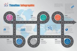 Business-Roadmap-Timeline-Infografik-Vorlage mit Zeigern für abstrakten Hintergrund Meilenstein moderne Diagrammprozesstechnologie digitale Marketingdaten-Präsentationsdiagramm-Vektorillustration vektor