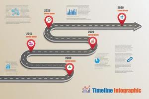 Business Roadmap Timeline Infografik Symbole für abstrakte Hintergrundvorlage Element moderne Diagramm Prozess Webseiten Technologie digitale Marketingdaten Präsentation Diagramm Vektor-Illustration entworfen vektor