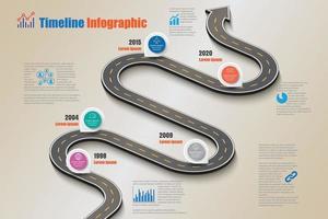 Business-Roadmap-Timeline-Infografik-Vorlage mit Zeigern für abstrakten Hintergrund Meilenstein moderne Diagrammprozesstechnologie digitale Marketingdaten-Präsentationsdiagramm-Vektorillustration vektor