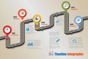 Business-Roadmap-Timeline-Infografik-Vorlage mit Zeigern für abstrakten Hintergrund Meilenstein moderne Diagrammprozesstechnologie digitale Marketingdaten-Präsentationsdiagramm-Vektorillustration vektor