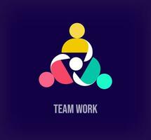 team arbete människor, solidaritet aning, modern logotyp. unik Färg övergångar. företag tillväxt logotyp mall. vektor. vektor