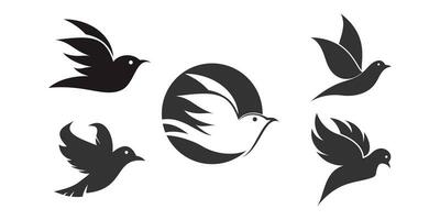 einstellen fliegend Vogel Logo Design mit kreativ Konzept Prämie Vektor
