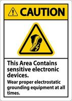 varning tecken detta område innehåller känslig elektronisk enheter, ha på sig rätt elektrostatisk grundstötning Utrustning på Allt gånger vektor