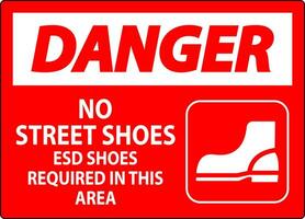 Achtung Zeichen Nein Straße Schuhe, esd Schuhe erforderlich im diese Bereich vektor