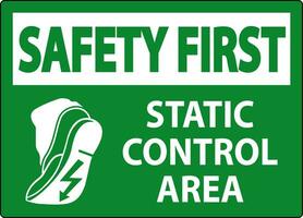 säkerhet först tecken statisk kontrollera område vektor