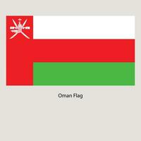 Oman Flagge mit Titel auf das grau Hintergrund. Vektor Illustration.