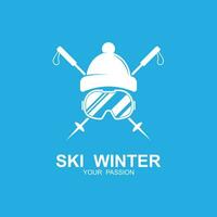 Ski Logo Vektor Symbol Illustration Design