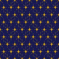 nahtlos geometrisch Muster mit golden Sterne auf Blau Hintergrund. Vektor drucken zum Stoff Hintergrund, Textil-