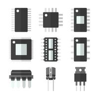 elektronisk komponenter Färg vektor element ikoner