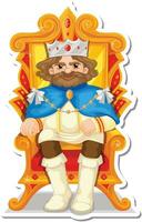 das königlich Karikatur König Sitzung stolz vektor