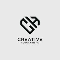 kreativ Stil CH Brief Logo Design Vorlage mit Diamant gestalten Symbol vektor