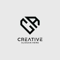 kreativ Stil ca. Brief Logo Design Vorlage mit Diamant gestalten Symbol vektor