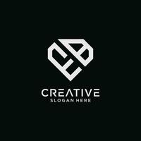 kreativ Stil eb Brief Logo Design Vorlage mit Diamant gestalten Symbol vektor