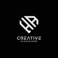 kreativ Stil Ha Brief Logo Design Vorlage mit Diamant gestalten Symbol vektor