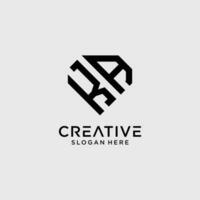 kreativ Stil ka Brief Logo Design Vorlage mit Diamant gestalten Symbol vektor