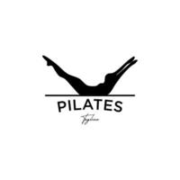 pilates tränare kvinna silhuett kreativ vektor logotyp design