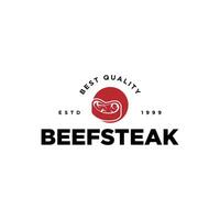 Jahrgang Rindfleisch Steak Haus oder Metzger Geschäft Typografie Etikett, Emblem, Logo Vorlage. einstellen Unterschrift. isoliert. vektor