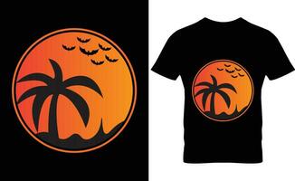 Sommer- T-Shirt Design, Sonnenuntergang Sommer- Vektor T-Shirt, Sommer- T-Shirt Vektor, Jahrgang T-Shirt Design