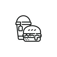 Burger und trinken Linie Symbol. schnell Essen Linie Symbol isoliert auf Weiß Hintergrund vektor