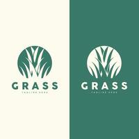 Grün Gras Logo Design, Bauernhof Landschaft Illustration, Natur Design vektor