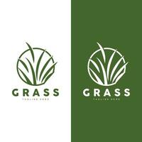 Grün Gras Logo Design, Bauernhof Landschaft Illustration, Natur Design vektor