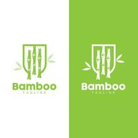 tropisch Bambus Wald Logo, Baum Kofferraum und Blatt Design, Vektor Illustration Symbol