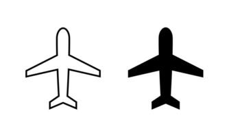Ebene, Flugzeug Symbol Vektor isoliert auf Weiß Hintergrund. Luft Transport Zeichen Symbol