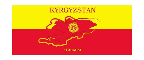 kyrgyzstan nationell dag baner modern stil vektor