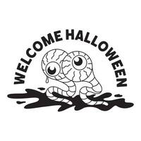 Halloween Augen Ball Abzeichen Design gut zum Sozial Medien Inhalt, drucken Base Anwendung und Fan-Shop. vektor