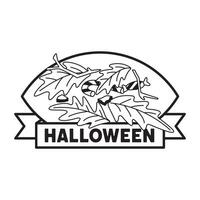 Halloween Blatt Abzeichen Design gut zum Sozial Medien Inhalt, drucken Base Anwendung und Fan-Shop. vektor
