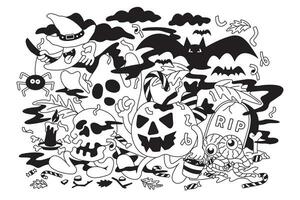 halloween klotter illustration Bra för social media innehåll, skriva ut bas Ansökan och handelsvaror. vektor