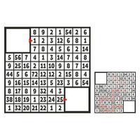 matematisk fyrkantig labyrint. spel för barn. pussel för barn. studien av siffror. labyrintkonst. platt vektorillustration isolerad på vit bakgrund. med svar. med plats för din bild. vektor