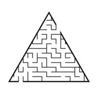 abstraktes dreieckiges Labyrinth. Spiel für Kinder. Puzzle für Kinder. ein Eingang, ein Ausgang. Labyrinth Rätsel. flache Vektorillustration lokalisiert auf weißem Hintergrund. vektor