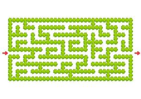 färg rektangulär labyrint. grön trädgård i tecknad stil. spel för barn. pussel för barn. labyrintkonst. platt vektorillustration isolerad på vit bakgrund. vektor