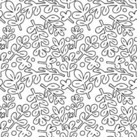 schwarz und Weiß Hand gezeichnet botanisch Garten Muster vektor