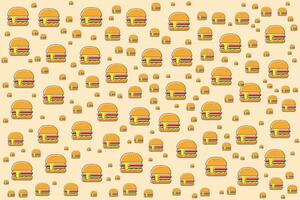 ein Muster von Hamburger auf ein Beige Hintergrund vektor