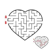 Labyrinth in Form eines Herzens. Spiel für Kinder. Puzzle für Kinder. den richtigen Weg finden. Labyrinth Rätsel. flache Vektorillustration lokalisiert auf weißem Hintergrund. vektor