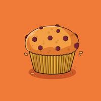 Cupcake Belag Schokolade Chips Vektor Illustration