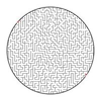 schwieriges rundes Labyrinth. Spiel für Kinder und Erwachsene. Puzzle für Kinder. Labyrinth Rätsel. flache Vektorillustration lokalisiert auf weißem Hintergrund. vektor